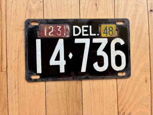 1948 Delaware License Plate