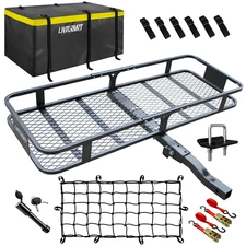 500LB Folding Hitch Cargo Carrier Basket Rack for SUV Truck Van Fits 2" Receiver