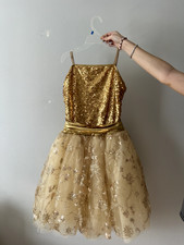 Dance Costume, Ballet Costume, Size L, Gold, Dress, Dance Costume Gold, Sparkles