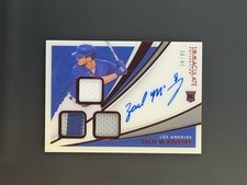2021 Panini Immaculate Zach McKinstry Triple Patch Auto Red /49 RPA Dodgers