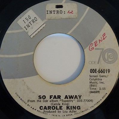 Carole King - So Far Away - Used Vinyl Record 7 - C8100z