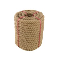 Jute Rope 3/4 in X 100 ft , 19mm Thick Twisted Manila Ropes Natural Heavy Du...