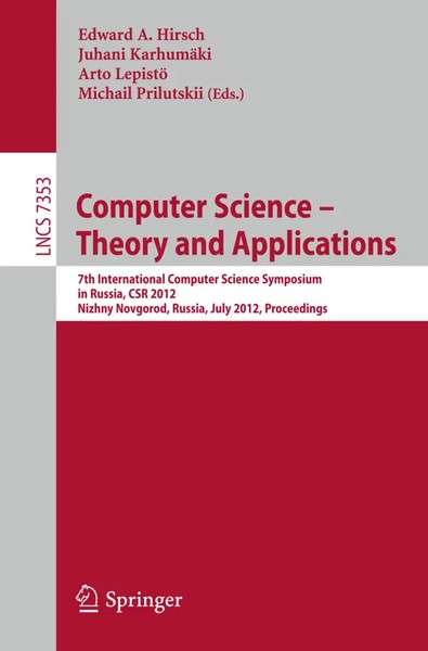 Edward Hirsch (U. A.) | Computer Science -- Theory And Applications | Buch-image