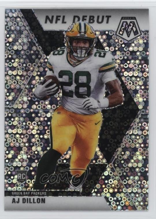 2020 Panini Mosaic NFL Debut No Huddle Silver Prizm AJ Dillon #279 11oh