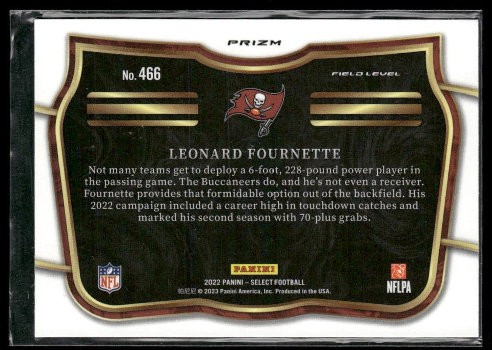 2022 Panini Select Silver Prizm Leonard Fournette #466 Tampa Bay Buccaneers - Image 2 of 2