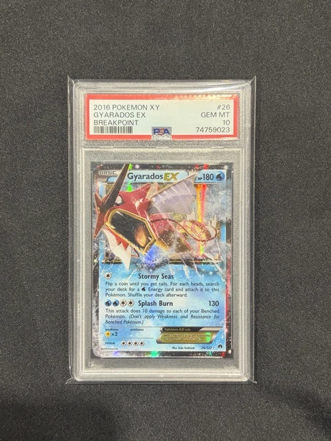 Pokemon 2016 XY Breakpoint Gyarados EX 26/122 Holo PSA 10 Pop 65!