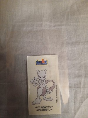 Pokémon Dunkin Boomer Bubble Gum Sticker 2000 Mewtwo / Mewtu / Mewtwo   Vintage