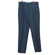 Men's Navy Blue Dress Pants Size 36x30 Pinstripe Straight Leg Classic Slacks