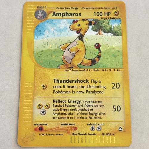 Ampharos H1/H32 - Aquapolis Holo 2003 - Pokemon Card WOTC e-Reader - See Pics