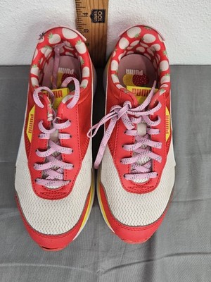 PUMA R22 kid's Athletic Fashion Sneakers Red Strawberry Print Platform Shoes