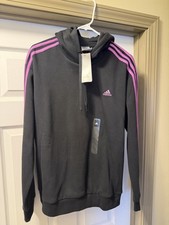 Adidas Woman s Large Black/Pink Pullover Hoodie With Pockets