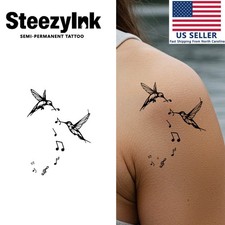 SteezyInk temporary tattoo Song Bird last upto 2 weeks 3 x 6 inch
