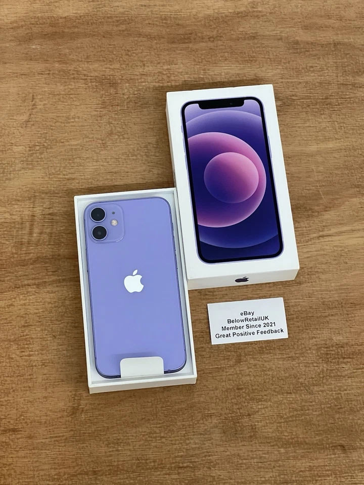NEW BOXED APPLE IPHONE 12 MINI 64GB PURPLE 5G UNLOCKED 5.4” - 100% BH UK MODEL - Image 2 of 4
