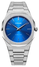 Image of D1 Milano Ultra Thin Geo (40mm) Blue Brushed Dial / Stainless Steel UTBJ09 Watch