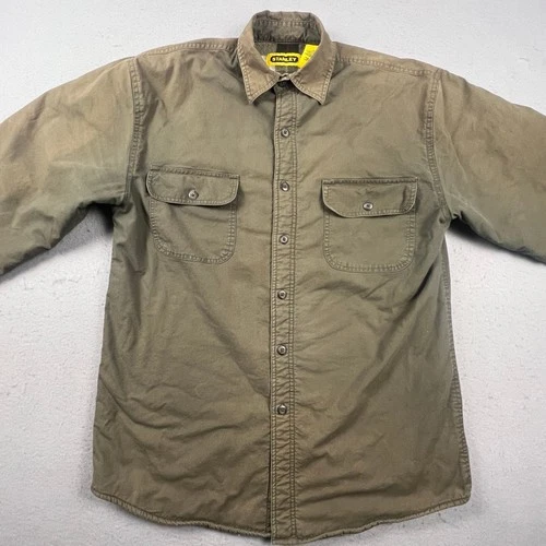 Stanley Canvas Shirt Jacket Mens M Brown Fleece Lined Insulated Workwear Shacket image 13