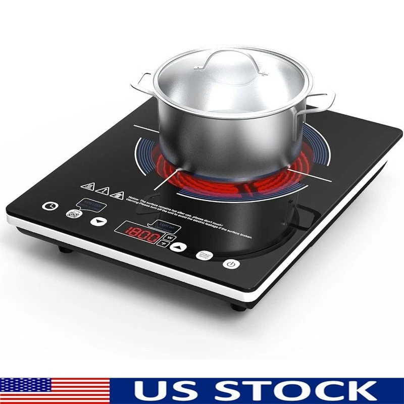 1800W Electric Cooktop Portable Induction Burner Touch Control Safety Lock New