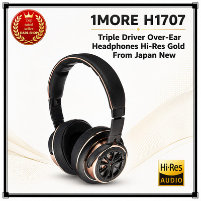 1MORE H1707 Dreifach Treiber Over-Ear Kopfhörer Hi-Res Gold aus Japan Neu