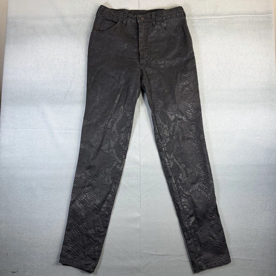 Pantalones De Colección ModZart London Talla 30x34* Negros Ajustados Pitón Serpiente Cuero Estampado Años 80 Foto 2 de 4