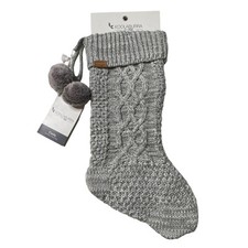 Koolaburra by UGG Christmas Stocking Gray Cable Knit NWT