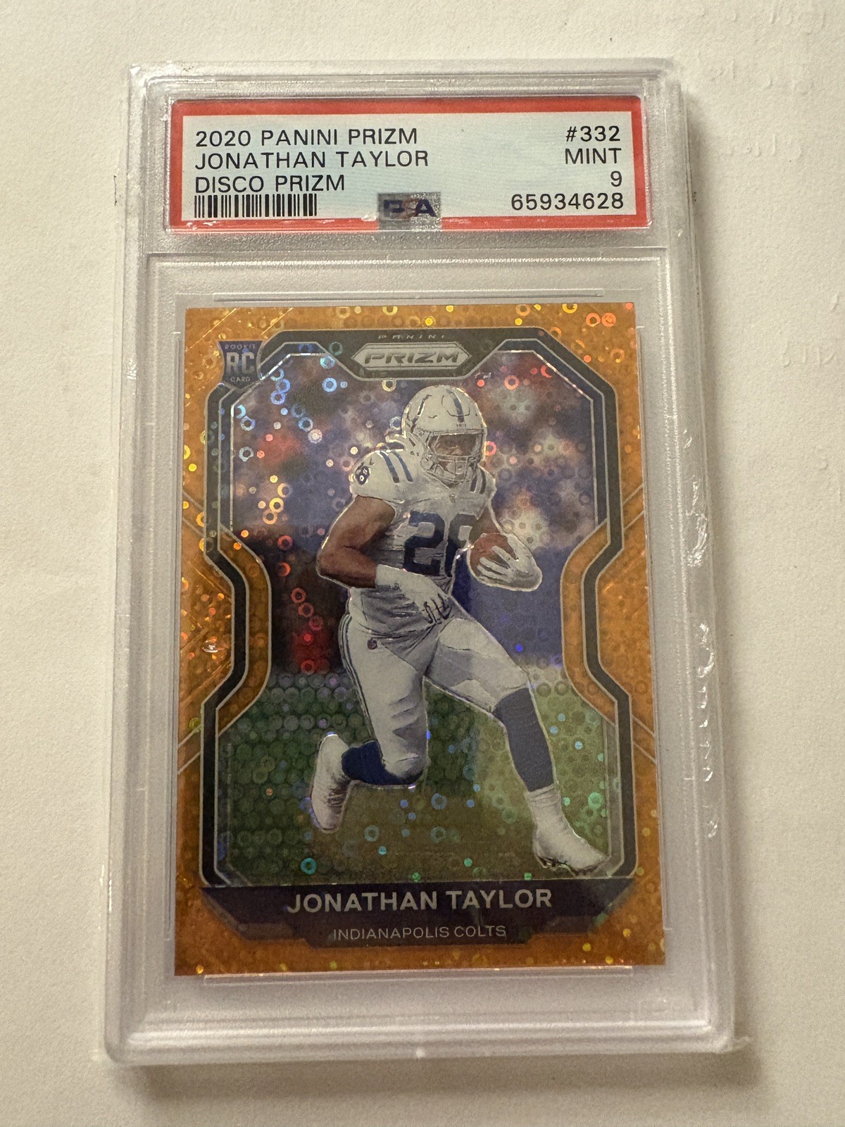 2020 Panini Prizm - Rookie Jonathan Taylor #332 Orange Disco Prizm (RC)