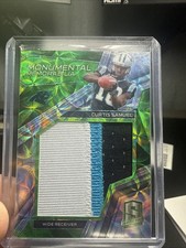 2017 Panini Spectra - Monumental Memorabilia Curtis Samuel #13 Neon Green Prizm