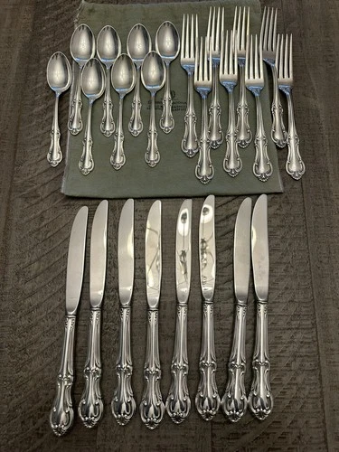 International "JOAN OF ARC" Sterling Silver Flatware .925 - 24 pcs ~ 739 grams