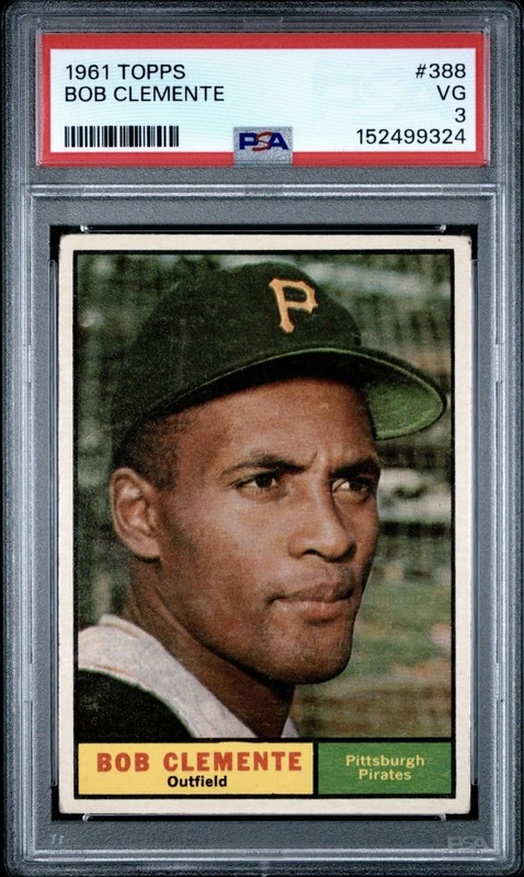 1961 Topps #388 Roberto Clemente HOF Pittsburgh Pirates PSA 3 VG Nicely Centered
