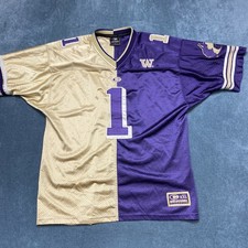 VTG Washington Huskies Jersey Mens L Purple Beige Colorblock Colosseum Athletics