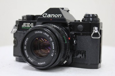 Return Guarantee Canon AE 1 PROGRAM Black New FD 50mm F1.8 body and lens set e44