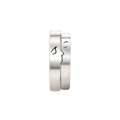 2Pcs/set Matching Rings for Couples Kiss Promise Rings Adjustable