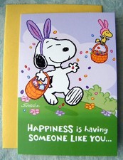 Peanuts Snoopy Kids Easter HAPPINESS Hallmark Greeting Card New