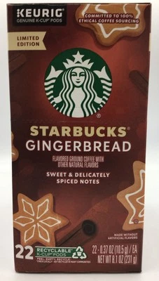 4 X Starbucks K-Cup Gingerbread 22 K Cups 06/25 Date. Total 88 pods
