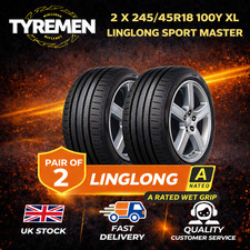Image of 2 X 245/45R18 100Y XL LINGLONG SPORT MASTER 2454518 Brand new x 2 A -WET GRIP