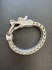 John Hardy Legends Naga Dragon Bracelet 18k Gold Sterling Silver White Sapphires