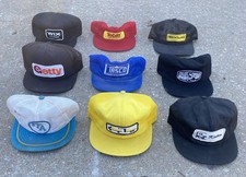 Vintage lot of 9 Snapback Trucker Hat Caps Patch mesh K Brand USA Seed