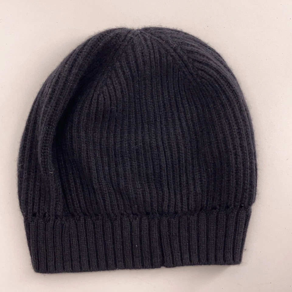 J.Crew Gorra Invierno Punto Fino Mezcla Lana Corderos Negros Foto 2 de 4