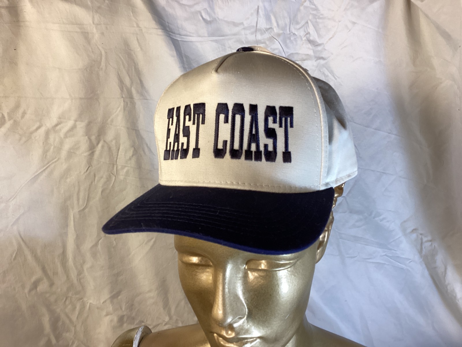 Funky Junque East Coast Trucker Hat Blue and White Snapback Adjustable Unisex