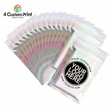 Custom Holographic Foil Zip Pouch | Personalized Logo Packaging Bags for Jewelry