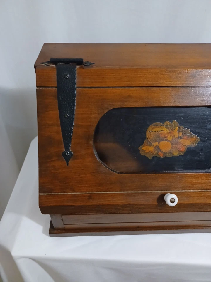 Vintage Wooden  Bread Box Brown, Country Kitchen - Image 2 of 4