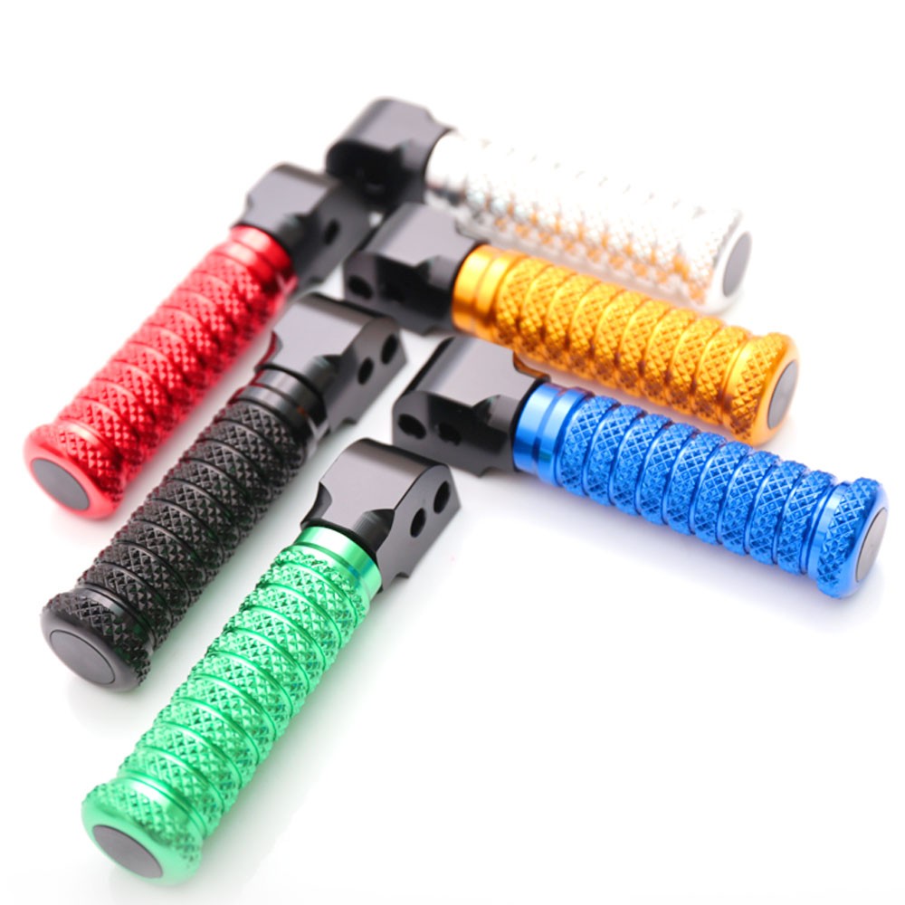 Silver Anti Slip Rear Footpegs M-Grip For Tuono V4 R 11-13 14 15 16 17 18 19 20