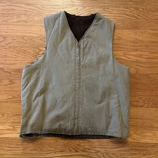 Vintage WWII N-1 Deck Jacket Vest USN M 40 Talon Zip Alpaca Lining