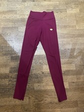Image of Adidas Originals Preppy Varsity Leggings UK8 Women's Red