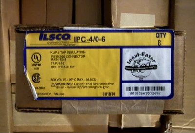 (8 pcs) - NEW - ILSCO IPC-4/0-6 KUP-L-TAP Insulation Piercing Connector 600V