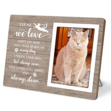 Cat Picture Frame, Cat Memorial Wooden Photo Frame, Pet Remembrance Gift, Sym...