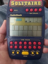 Radio Shack Solitaire Electronic Handheld Travel Used Game Tested Amd Works