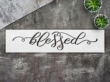 Blessed Stencil   Reusable Mylar Template, Farmhouse Wall Decor, Rustic Word Sig