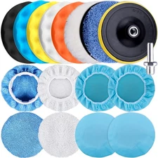 SIQUK 17 Pieces 3 Inch Buffing Pads Foam Polishing Pad Wax Buffer Polish Pads...