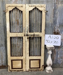Vintage Indian Garden Gates, Carved Metal Doors, Architectural Reclaim, A100