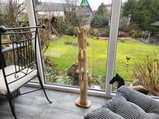 Stehlampe-mit-LED-aus Holz  Schwemmholz Treibholz