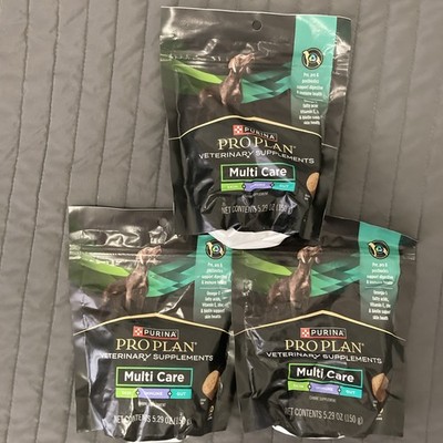 3- Purina Pro Plan Multi Care Dog Supplements Of 30 Soft Chews Best By 5/26 H26
